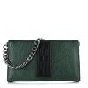 Δερμάτινο Τσαντάκι Χειρός Elena Athanasiou City Girl Clutch Metallic Green