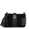 Suede Τσαντάκι Ώμου-Χιαστί Elena Athanasiou City Lady Clutch Black