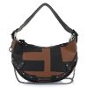 Τσάντα Ώμου-Χιαστί Elena Athanasiou Hype Baguette EA Logo Black/Cognac