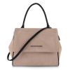 Τσάντα Ώμου-Tote Christina Malle Taupe Suede Carry Bag