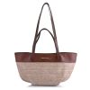 Τσάντα Ώμου-Tote Christina Malle Beige Straw Loop Bag