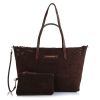 Τσάντα Ώμου-Tote Christina Malle Brown Suede Tote Bag
