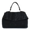 Δερμάτινη Τσάντα Tote-Χιαστί Novelle Atelier 810036 Black Suede