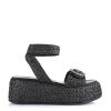 Ψάθινα Flatforms Mariella Fabiani 2616/05 Μαύρο