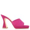 Δερμάτινα Suede Mules Mourtzi 85/83004 Φούξια