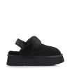 Δερμάτινες Suede Παντόφλες Με Γούνα Carmela 162008 Black