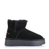 Δερμάτινα Suede Μποτάκια Με Γούνα Carmela 162633 Black