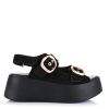 Suede Δερμάτινα Flatforms Pixy 624311 Black