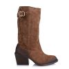 Suede Δερμάτινα Μποτάκια 711002 Μόκα