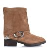 Suede Δερμάτινα Μποτάκια Pixy 713601 Κάμελ