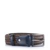 Δερμάτινη Πλεκτή Ζώνη Brandbags Collection B822 Καφέ-Μπλε