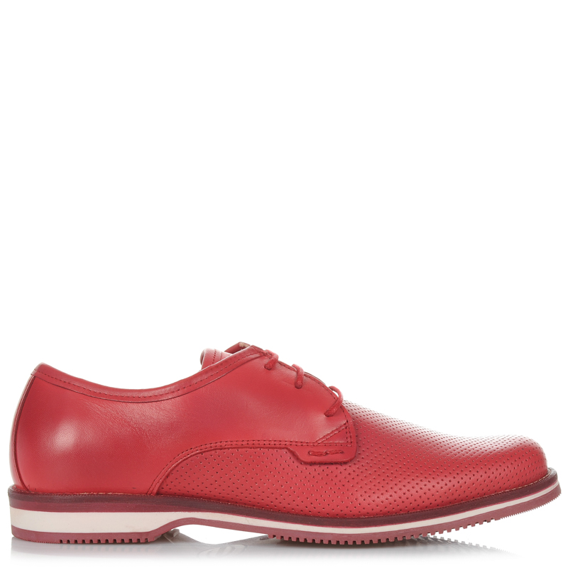 Δερμάτινα Oxford Παπούτσια Nobrand Ice 12440 Κόκκινο , Κόκκινο