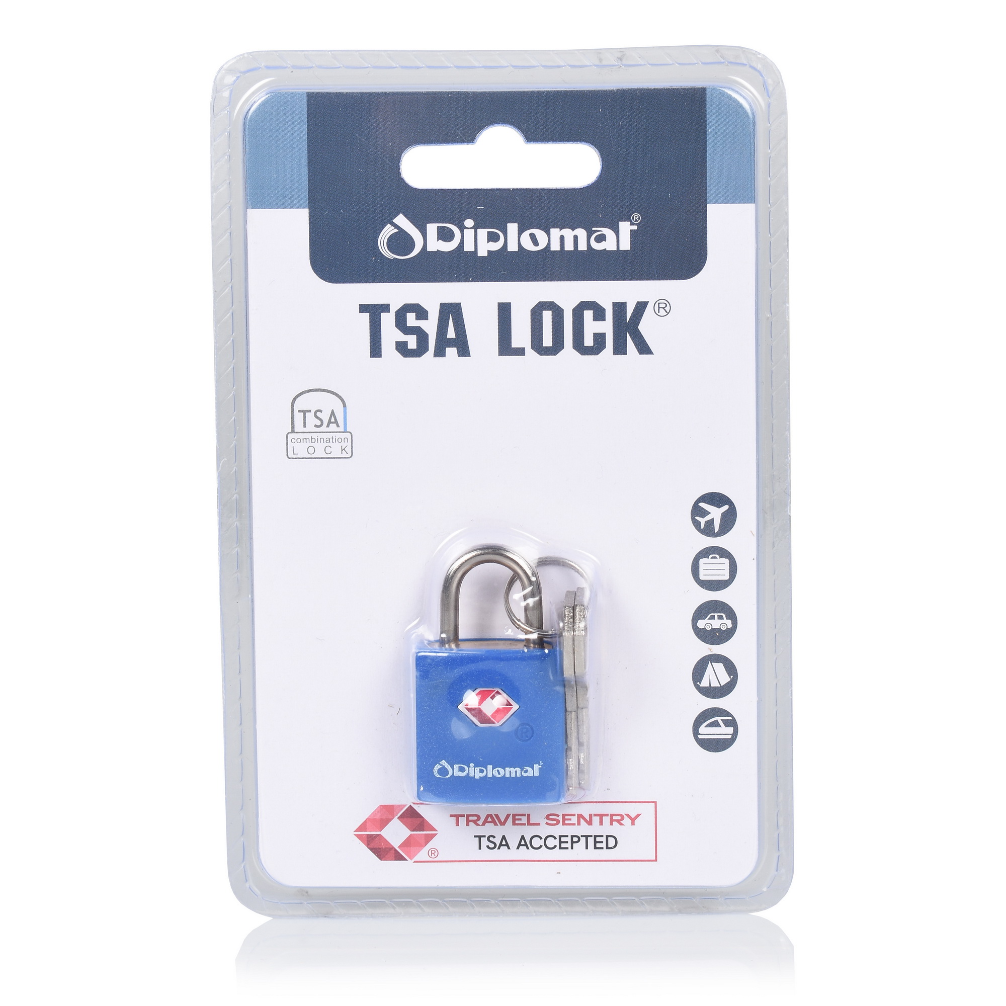 Diplomat TSA Κλειδαριά με Κλειδί Diplomat Accessories Collection ACLOCK1 Μπλε